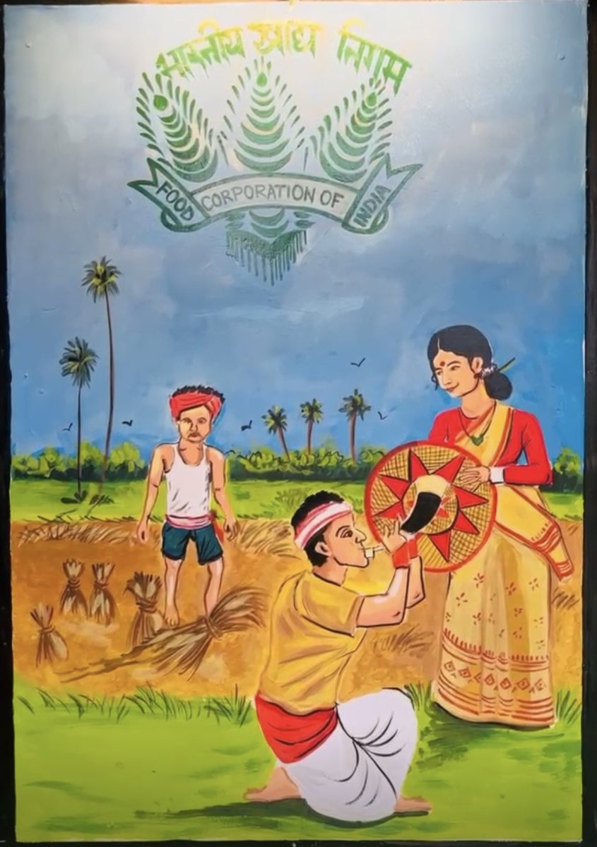 Under #SpecialCampaign5_0, FCI DO Jorhat undertook efficient office space management by painting blank office walls into vibrant graffiti art🎨. Highlighting Assam’s rich heritage,the space now reflects professionalism, and aesthetic appeal.
<a href="/AssamFci/">Food Corporation of India Assam</a> <a href="/fci_ne/">Food Corporation of India, Zonal Office(NE)</a> <a href="/FCI_India/">Food Corporation of India</a> <a href="/PMOIndia/">PMO India</a>