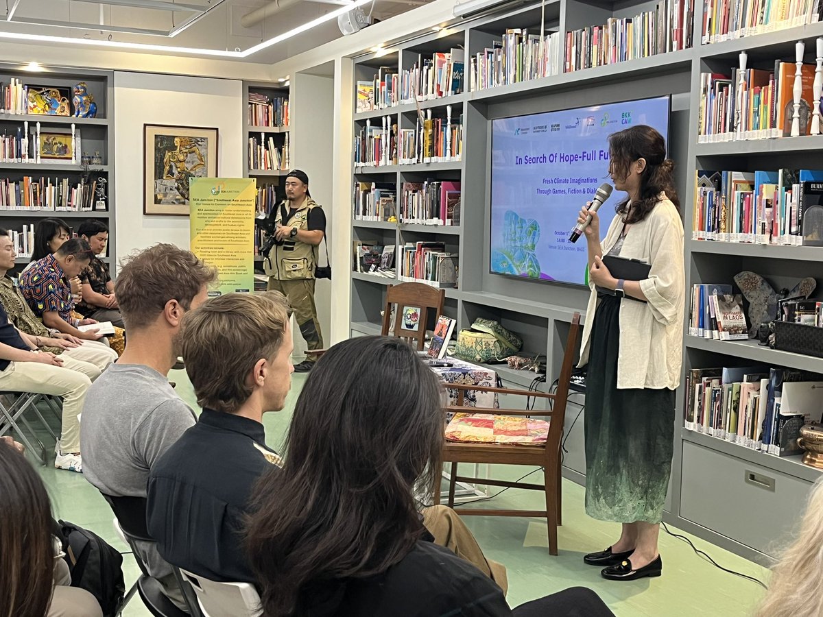 SEAJunction's tweet photo. Climate imagination through fictions, games and dialogue as a part of #BKKCAW2025 at SEA Junction! Join us online via Facebook at https://t.co/skIF8pqm35
#climatechange #sciencefiction #climatenarrative https://t.co/GCtpPdajSe