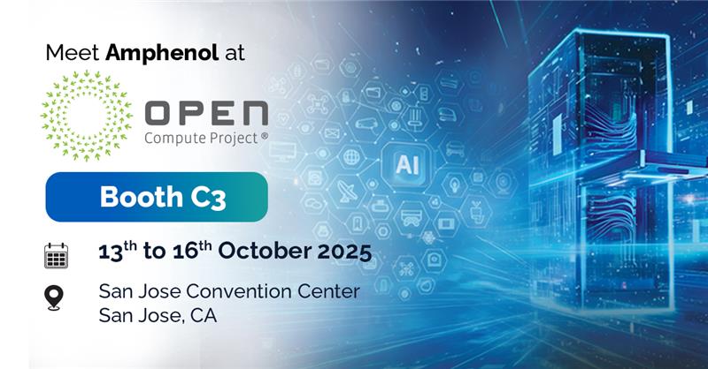 AmphenolCS's tweet image. At Booth C3, #Amphenol will showcase a comprehensive portfolio of technologies spanning cable backplane and high-speed backplane solutions that deliver superior signal integrity for dense, high-bandwidth systems. ow.ly/KhnZ50X2F13 #OCP #OpenComputeProject