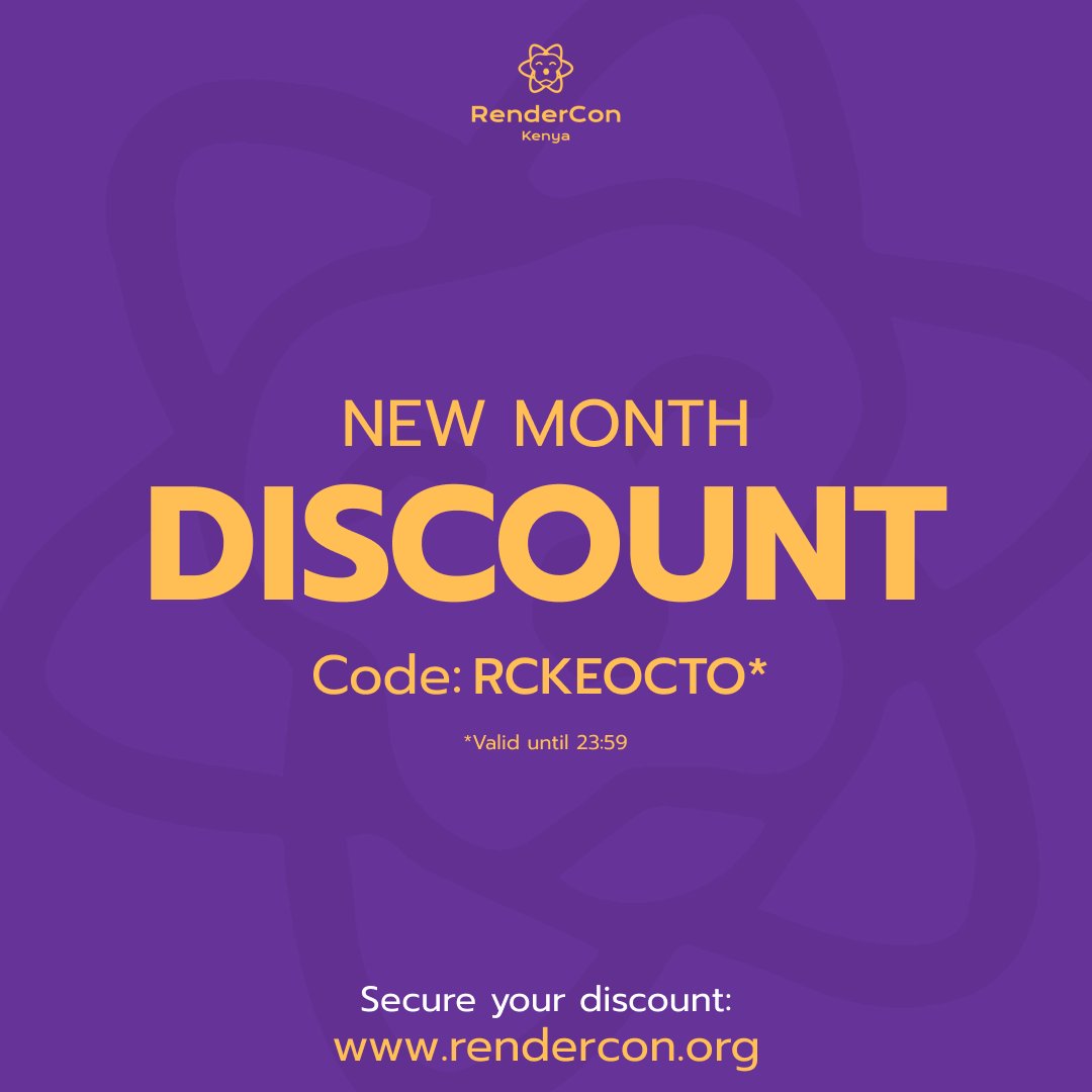 renderconke's tweet photo. RenderCon Month is upon us!

The innovators of tomorrow’s tech are gathering, will you be there as well?

Use the code RCKEOCTO at checkout before midnight for a special discount and see you at the event!

#renderconke2025 #renderconke #rcke25 #reactdevske https://t.co/6rhfJe3Djc