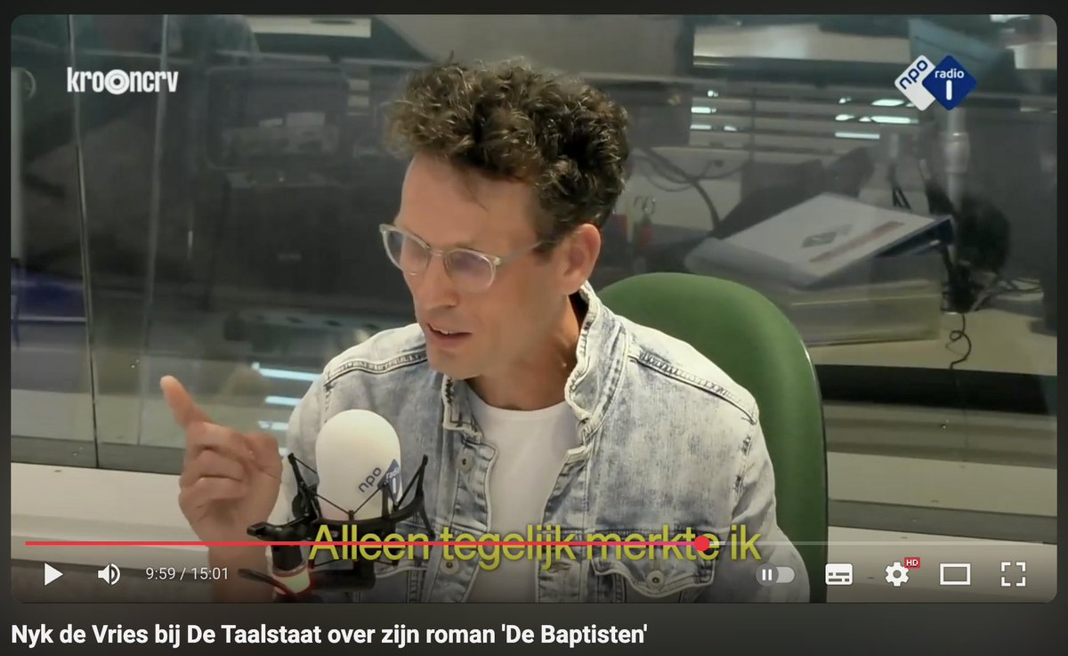 Nykdevries's tweet image. Half augustus was ik te gast in @De_Taalstaat op @NPORadio1 waar @fritsspits me interviewde over m'n roman 'De Baptisten' en m'n album 'Hoeveel woorden'. Beluister hier het hele interview:
youtu.be/xG6-rpVcAKc
Info 'De Baptisten':
libris.nl/singeluitgever…