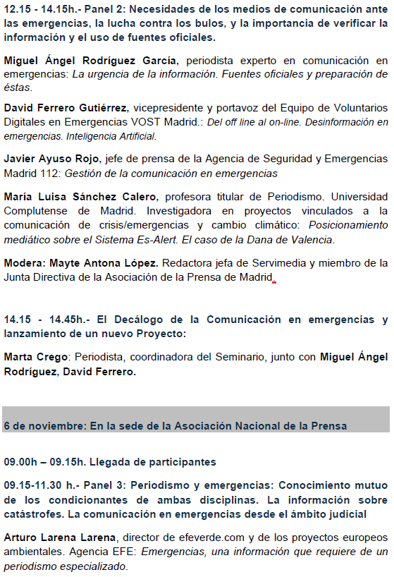 FerreroPC's tweet photo. PERIODISTAS‼️ IV Seminario de Comunicación en Emergencias

Gratuito. Organizado por @proteccioncivil, @aprensamadrid y @EFEnoticias

Excelente oportunidad para especializarse en el periodismo de crisis y emergencias.

📍Presencial (Madrid) y on-line
🗓️Límite inscripciones: 15/10 https://t.co/wtVyyzKCqq