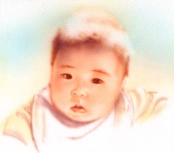 お兄ちゃん2人の絵は何枚か描いたけど、末っ子の絵はこれだけ。オイルパステルでは描いてないなあ。べつに理由はないんだけど。