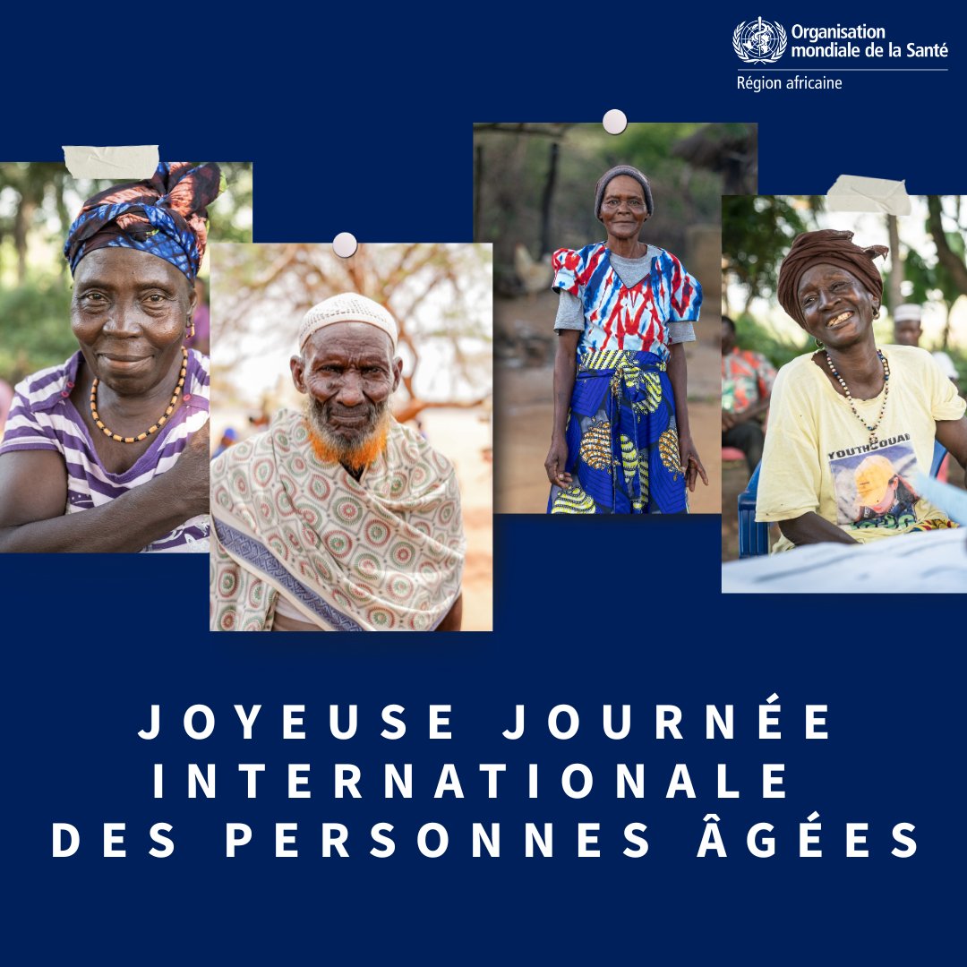 Aujourd'hui, c'est la Journée internationale des personnes âgées ! 👵🏿👴🏿👵🏿

Le nombre de personnes âgées de plus de 60 ans dans la Région africaine devrait tripler d'ici à 2050, passant de 54 millions en 2020 à plus de 163 millions.

L'Afrique doit se préparer pour l'avenir et