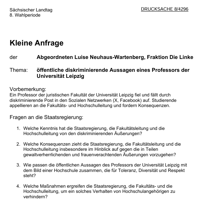 Arnd_Diringer's tweet photo. #Wahnsinn!
Die Linke / SED macht Jagd auf einen renommierten Rechtswissenschaftler, weil der Partei seine unzweifelhaft verfassungskonformen Äußerungen nicht gefallen.
Immerhin: Anders als während ihrer 40-jährigen Diktatur kann Die Linke / SED ihn nicht einfach einsperren. https://t.co/pMYzzuWVMU
