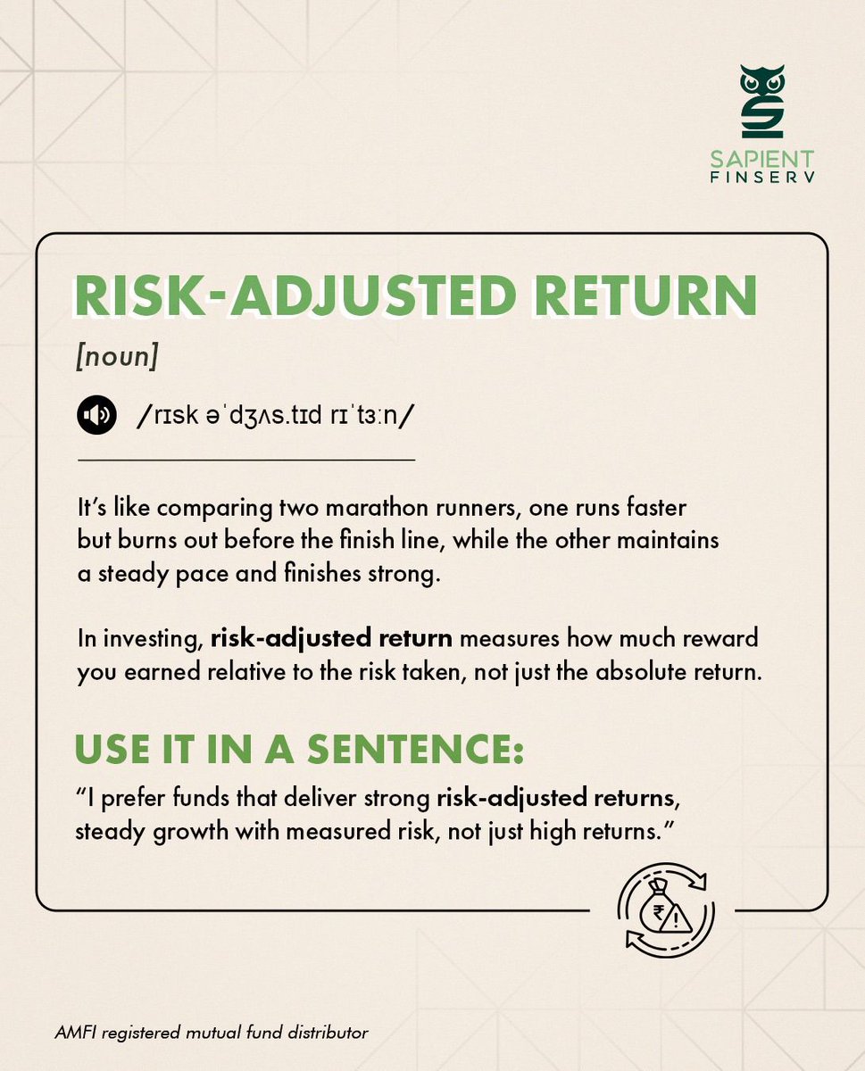 SapientFinserv's tweet photo. Smart investing isn’t about chasing high returns, but steady growth with measured risk.

#SapientFinserv #SmartInvesting #WealthWisdom #FinancialFreedom #InvestSmart #WealthPlanning https://t.co/Mutjvpb4C3