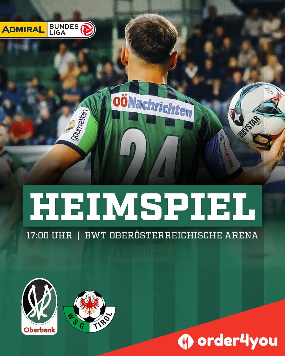 svried1912's tweet photo. โฌ MATCHDAY ๐ฉ
๐ WSG Tirol
โฐ17:00 Uhr
๐ BWT Oberรถsterreichische Arena
๐ ADMIRAL Bundesliga
๐บ SKY Sport
#svried #seit1912 #desismeiverein #svrwsg https://t.co/cVpD9XZQmp