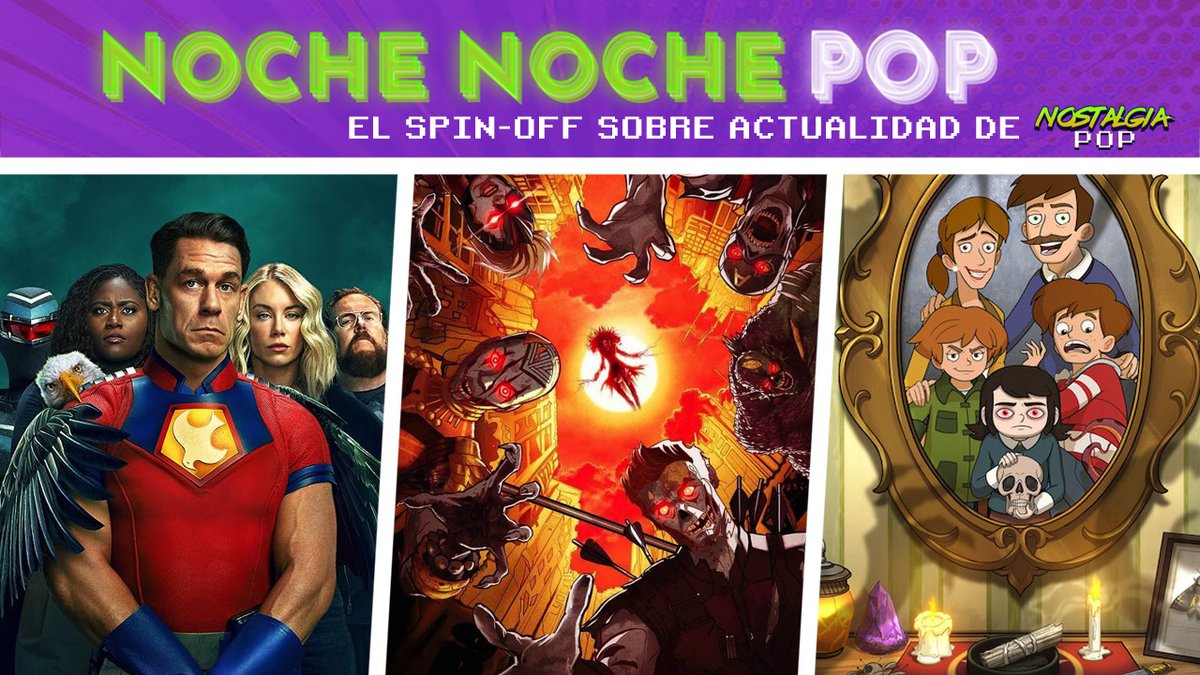 ⚠️¡Hoy hay Noche Noche Pop!
Volvemos a la carga junto a <a href="/gonzaga10p/">gonzaga10p</a>. Hoy hablaremos de las series #MarvelZombies, #HauntedHotel y la T2 de #Peacemaker. Además de noticias, tier list y el consultorio. ¡A tope!
⏰A las 21:30h en twitch.tv/nostalgia_pop