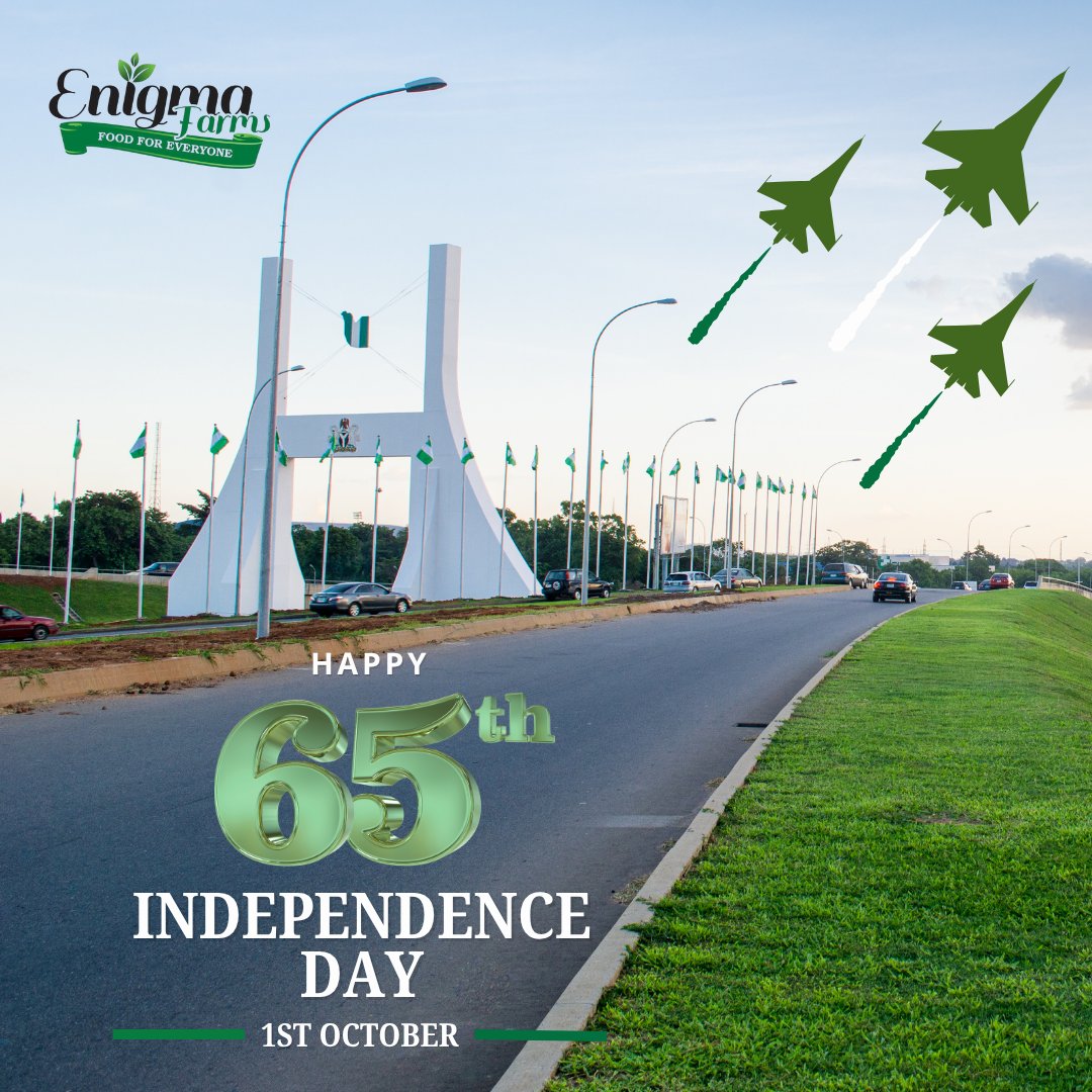 EnigmaFarmsltd's tweet photo. Today, we celebrate 65 years of unity, resilience, and progress as a nation. As the land nourishes us, may Nigeria continue to flourish and feed generations with hope and possibilities.

Happy Independence Day! 💚🤍💚

#NigeriaAt65 #IndependenceDay #EnigmaFarms #FoodForEveryone https://t.co/2zpQLOgrb3
