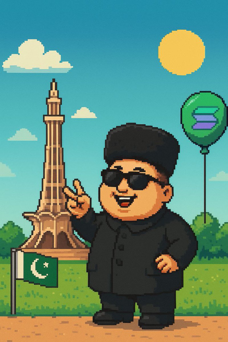 Now landed in Pakistan 🇵🇰. Today I'm visiting the iconic Minar-e-Pakistan in Lahore, spreading joy and FUN everywhere 🚀 

#KJF #joy #SolanaGems #SolanaMemCoins #memecoinsolana #memecoin #pumpfuncoins