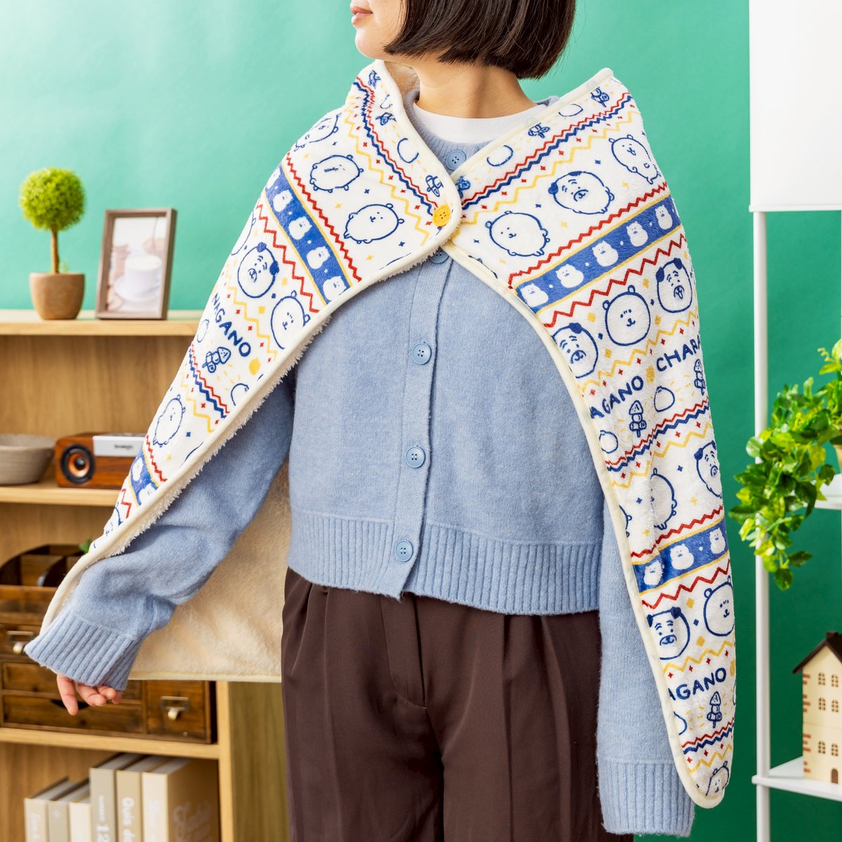 【新品未使用】 アウトドア ブランケット 3サイズSet アイボリー 新商品／ 『あったか収納ポケット付き 3WAYブランケット(アイボリー