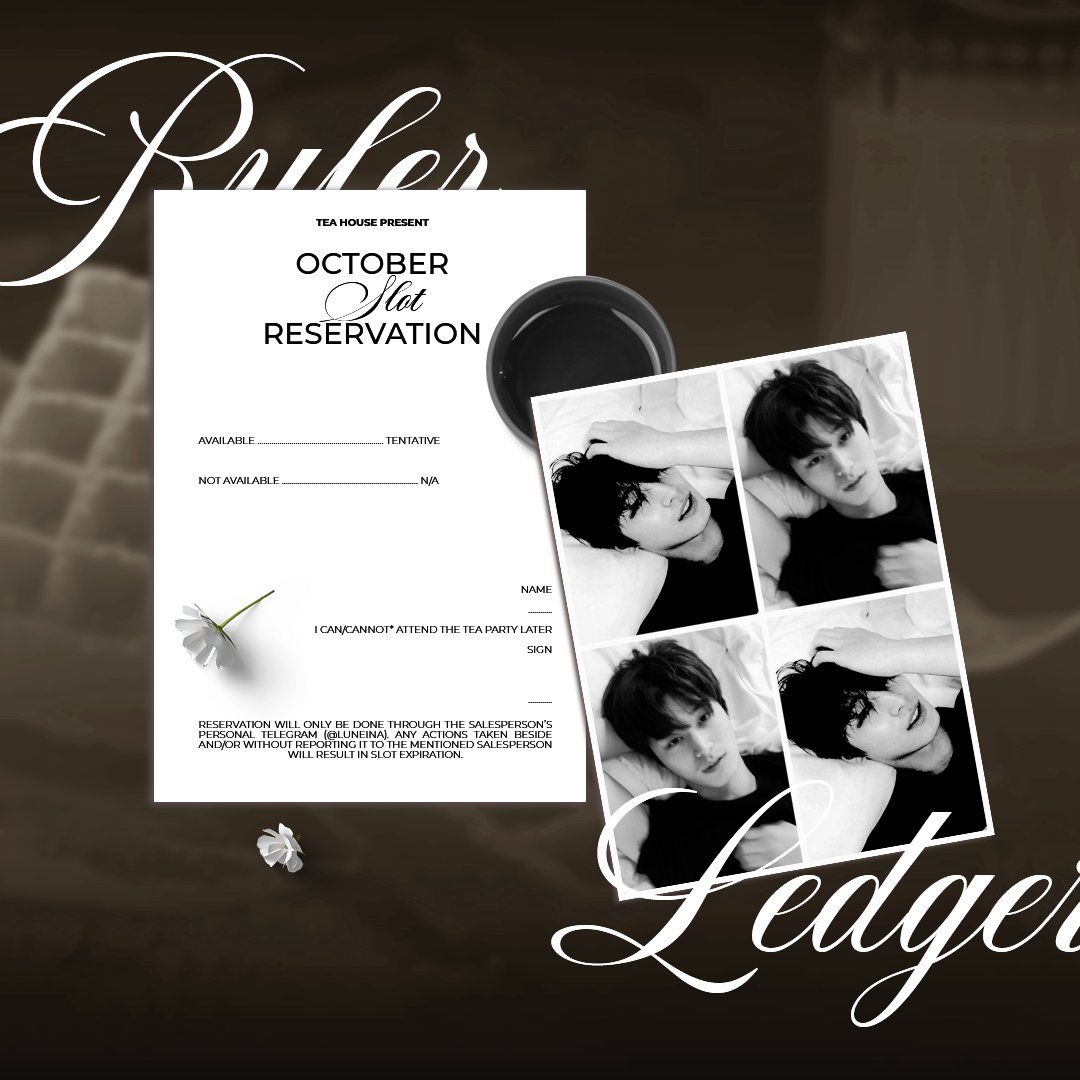 Ryler Ledger will be tentatively available throughout the month. Please read his page thoroughly before reserving. 

🍂: ryler.carrd.co