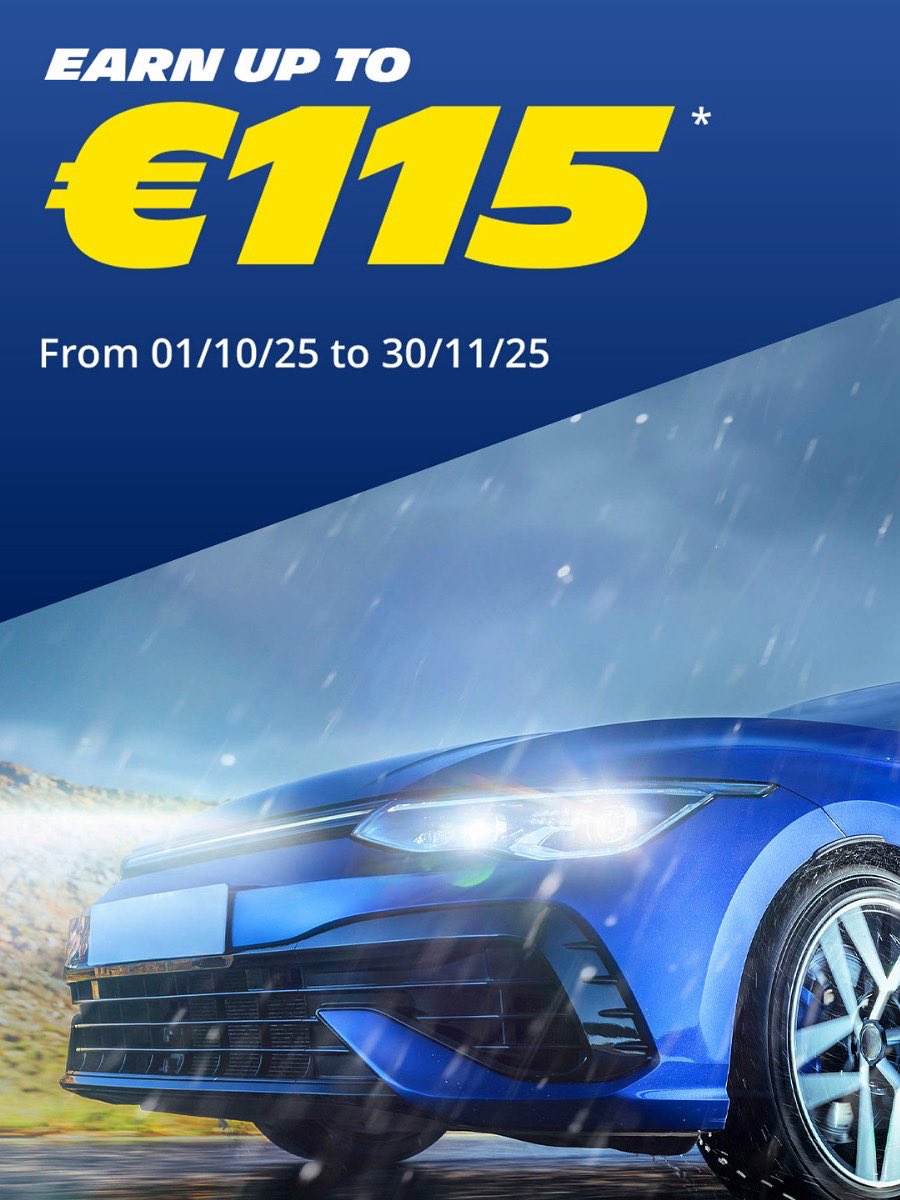 🚗💨 Michelin Cashback Offer is Here! 💨🚗
Earn up to €115 cashback when you purchase Michelin tyres between October 1st and November 30th, 2025! 🎉
At Sean McManus Tyres, we’re also offering a FREE tyre safety check – because your safety always comes first. 🛞✨