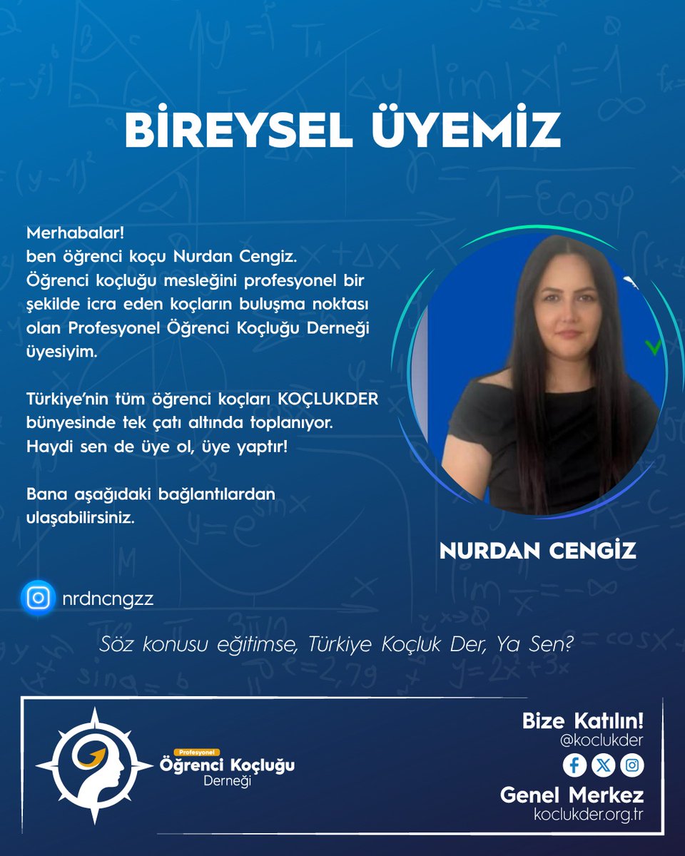 🎉 Nurdan Cengiz artık KOÇLUKDER üyesi!
Sen de öğrenci koçluğu alanında mesleki dayanışmanın parçası olmak ister misin?

#KoçlukDer #ÖğrenciKoçluğu #KoçluktanGüçAl
