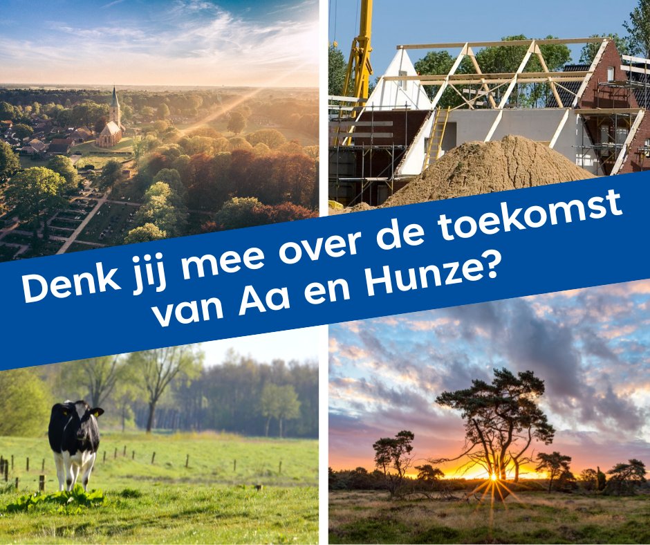 Vandaag valt ie bij alle inwoners in de bus: de ansichtkaart van de omgevingsvisie. Denk jij met ons mee over de toekomst van Aa en Hunze? Vul dan de enquête in: bit.ly/42VNxDG Liever papier? Bij de bieb, MFA of gemeentehuis ligt ie klaar.