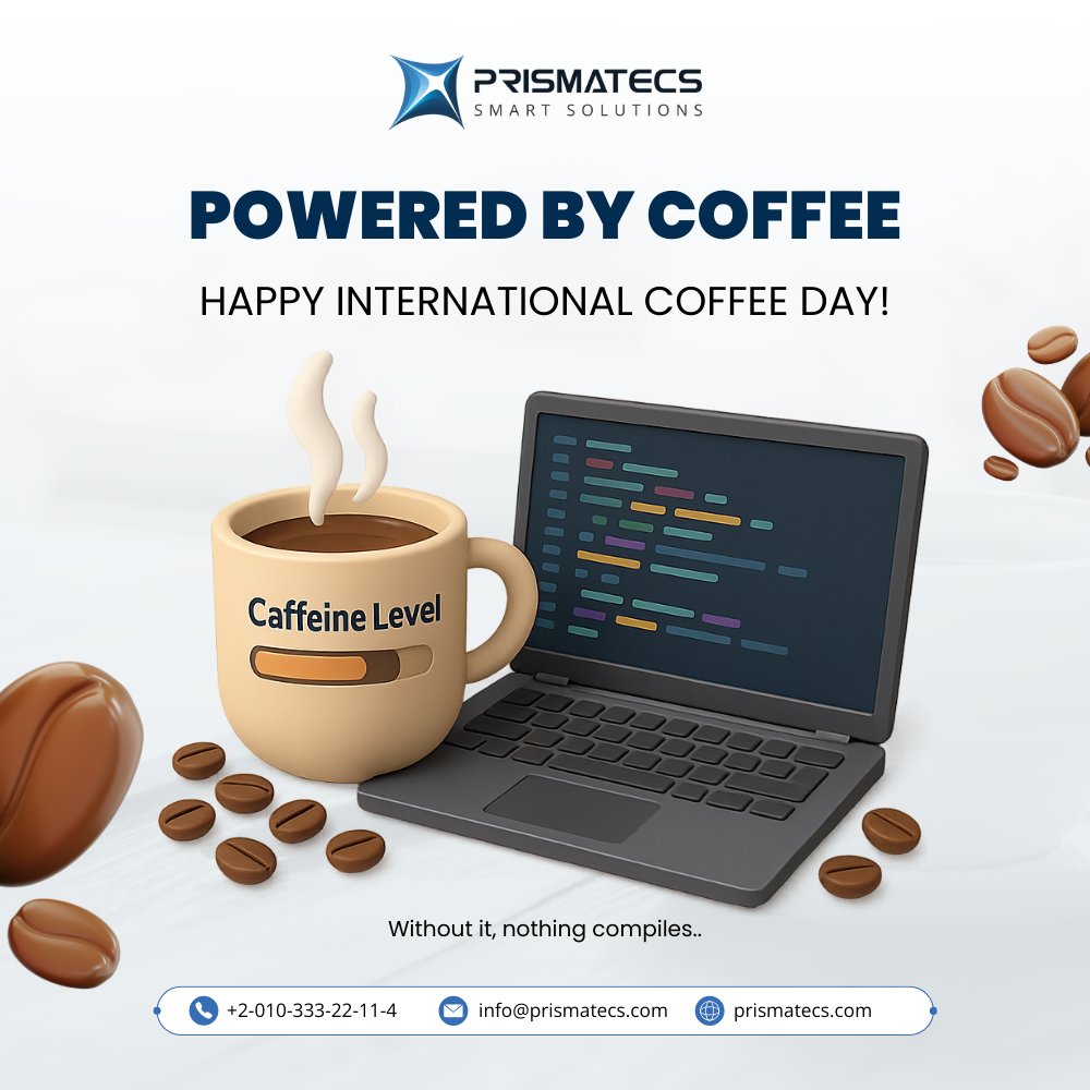 Prismatecs's tweet image. ☕💻 Happy International Coffee Day!

Programmers drink 3–5 cups/day to power:
⚡ Focus
⚡ Creativity
⚡ Debugging at 2 AM

Coffee = the ultimate coding companion. 🚀
#InternationalCoffeeDay #CoffeeAndCode #Prismatecs