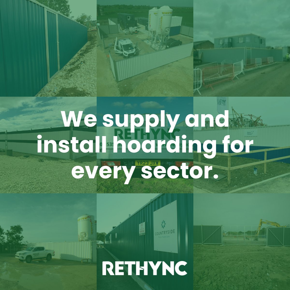 RethyncLtd's tweet image. Rethync delivers secure, compliant hoarding for housebuilders, corporate developments, civil engineering projects, public sector builds, care sector construction and demolition sites. 🏡

Whatever your project, we keep it safe and looking professional. 

#ConstructionUK  #Rethync