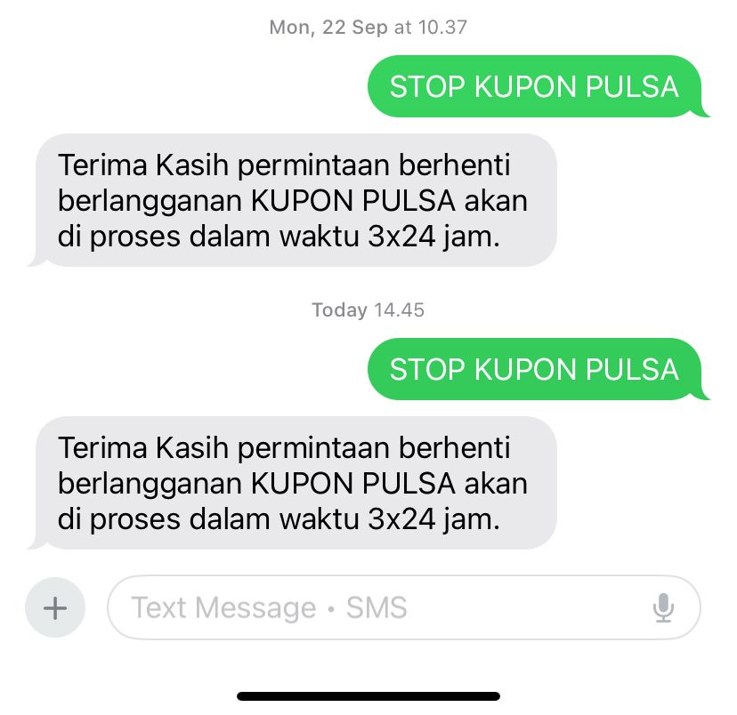argcargv's tweet photo. @Telkomsel ini kok masuk lg sih? udah minta stop 22 Sep, tp hari ini masih masuk. Mesti request stop berapa kali? https://t.co/BMNsWHrqFs