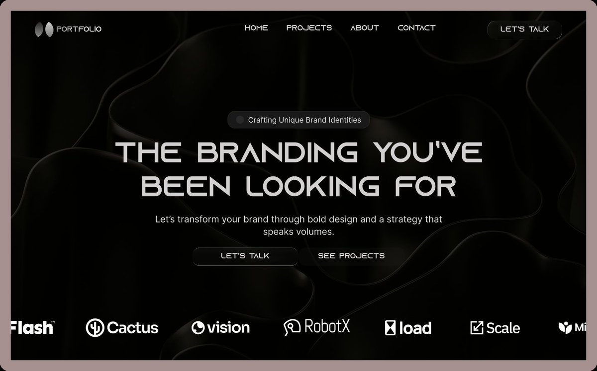 GaniyyNafiu's tweet image. Just wrapped up a hero section design for a branding portfolio 🎨
🔎 Process:
Research & inspiration
Bold messaging
Dark, premium visual direction
Dual CTAs (Talk / Projects)
Trust logos for credibility
First impression = everything.
#UIDesign #WebDesign #DesignProcess