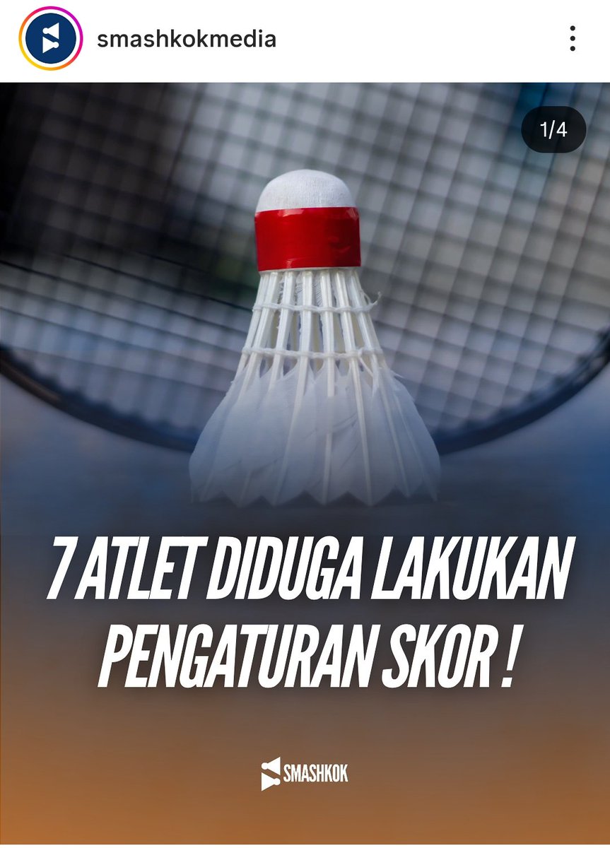 Admin JB kenal dengan pemilik smashkokmedia. Beliau pernah jadi ordal. Jadi, berita ini kemungkinan besar, benar. 

Ikut prihatin saja, saat prestasi sedang seperti ini malah ada pemain yang terjeremus. Bukannya berlomba-lomba mengejar prestasi.