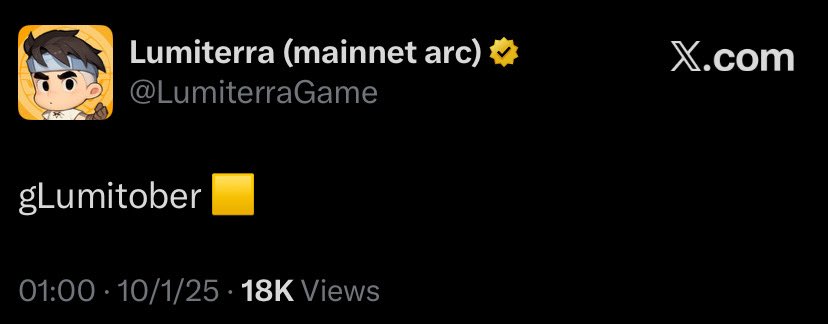bab_olumide's tweet image. Could this be the hint we’ve all been waiting for?

Are we about to see @LumiterraGame mainnet go live this October? 🍋⚡

The signs are stacking, and the current is getting stronger.

gLumitober 🟨
