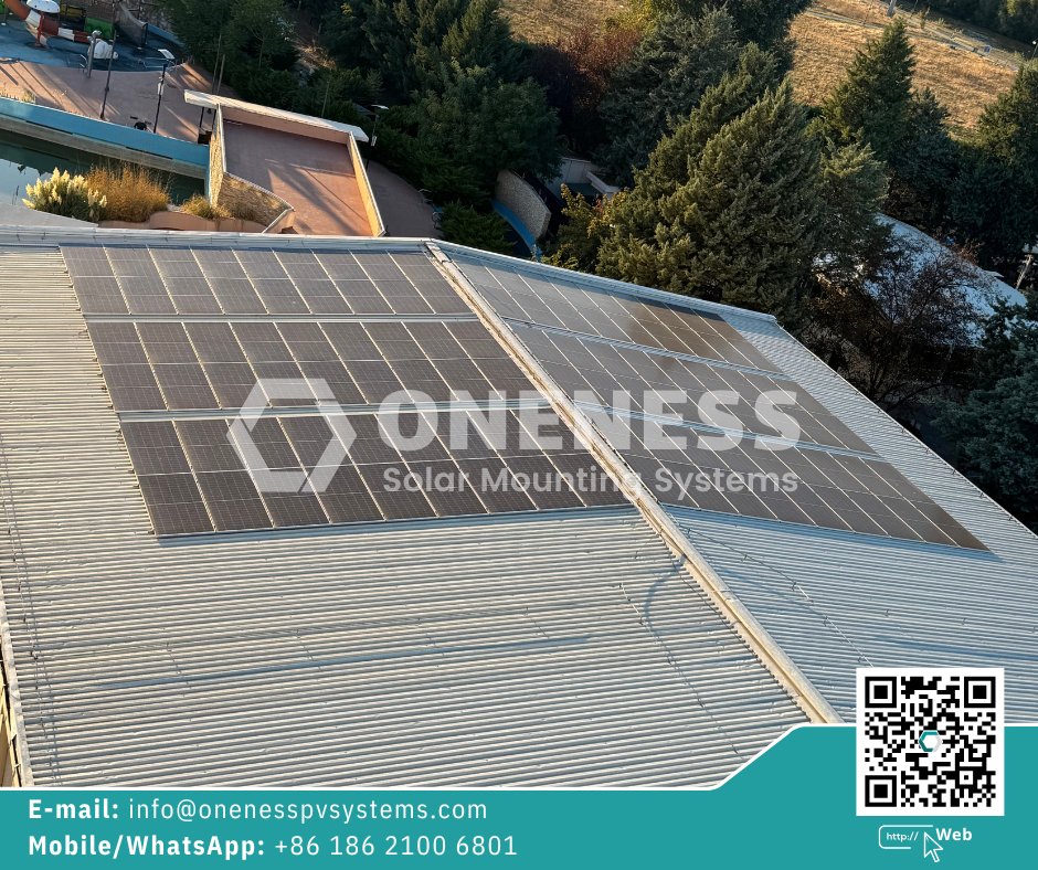 IvanYordanovBUL's tweet image. 🇪🇺A big thank you to our client in Europe for showcasing this solar project⚡️
PV modules are fixed on ONENESS Utype rail  designed for corrugated trapezoidal metal sheet roofs with horizontal/landscape mounting
#ONENESS #SolarMountingSystems #Europe #SolarPower #onenesspvsystems