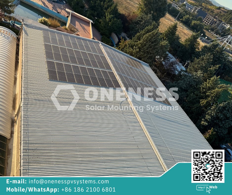 IvanYordanovBUL's tweet image. 🇪🇺A big thank you to our client in Europe for showcasing this solar project⚡️
PV modules are fixed on ONENESS Utype rail  designed for corrugated trapezoidal metal sheet roofs with horizontal/landscape mounting
#ONENESS #SolarMountingSystems #Europe #SolarPower #onenesspvsystems