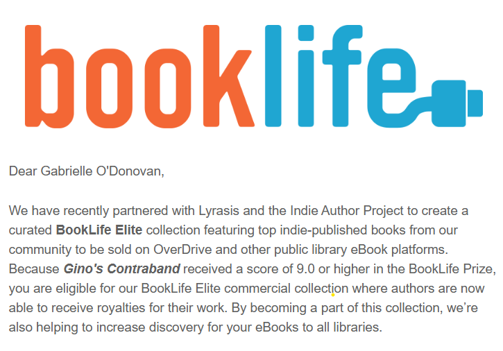 😊🔥🤩What a fabulous example of "good things are just around the corner".  My #memoir #ginoscontraband has been chosen for the booklife by Publishers Weekly #booklifeelite project which is a curated selection of the very best books distributed to libraries in 115 countries