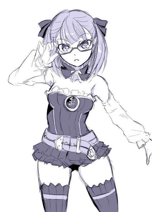 勢いで描いた眼鏡エレナマッマ。 勢いで描いた差分付き。 #リョナ