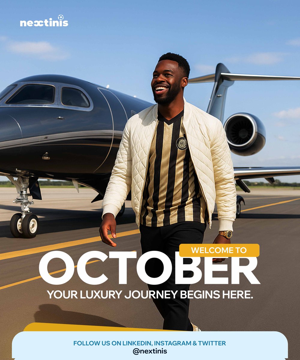 nextinis's tweet image. Happy New Month! 🎉⚽
Nextinis brings fans luxury, comfort, and stress-free experiences. Here’s to new goals, big wins, and unforgettable moments this month. 💫

#HappyNewMonth #Independenceday2025 #Uptober