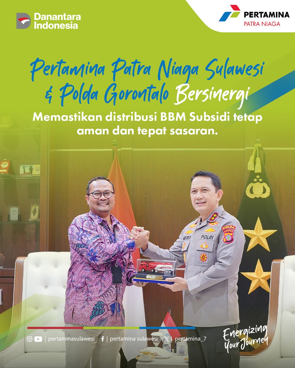 pertamina_7's tweet photo. Pertamina Patra Niaga Sulawesi bersama Polda Gorontalo menjalin sinergi dalam pengawasan distribusi dan penertiban BBM Subsidi.

Kolaborasi ini dilakukan untuk:
✅ Menjaga kelancaran dan keamanan distribusi BBM & LPG
✅ Mencegah penyelewengan di SPBU
✅ Memberikan efek jera bagi pelaku penyimpangan
✅ Mengedukasi masyarakat tentang pentingnya Subsidi Tepat

Dengan sinergi ini, hak masyarakat yang berhak menerima BBM Subsidi akan semakin terjaga

Jika menemukan indikasi kecurangan, segera laporkan melalui Pertamina Call Center 135

#PertaminaPatraNiaga #PertaminaSulawesi #EnergiUntukNegeri #KapoldaGorontalo