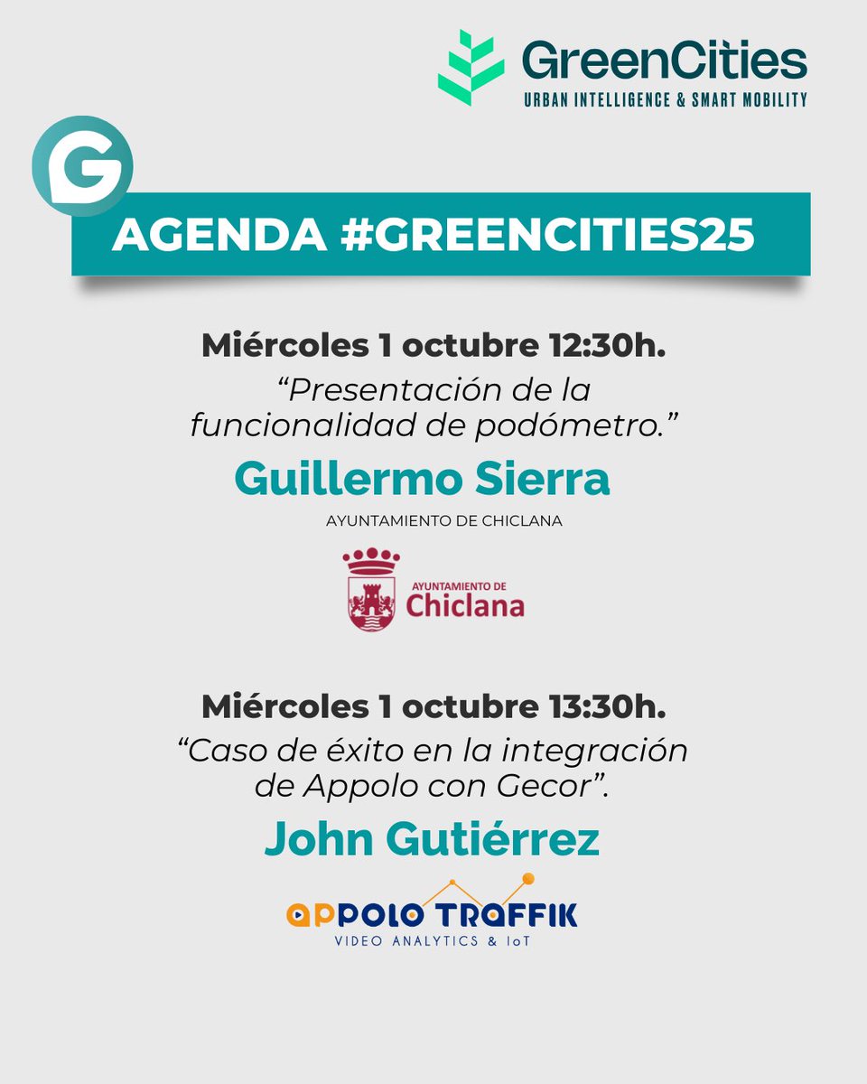 No te pierdas nada de lo que hemos preparado para nuestra primera jornada en #forogreencities25:

📆 1 y 2 de octubre de 8:30h. a 15:00h.
📍 FYCMA - Palacio de Ferias y Congresos de Málaga
Stand E14.

@fycma  <a href="/AMIVELASOCIACI/">Asociación AMIVEL</a>  <a href="/forogreencities/">Foro Greencities</a> 
#smartcities #appCiudad