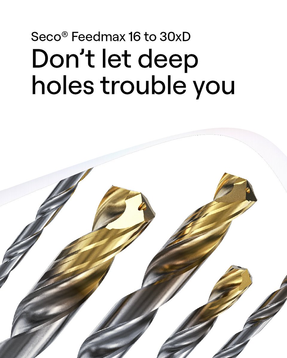 Deep hole drilling can be a chore with misalignment, poor surface finish and tool breakages but you just need the right tool and strategy for the job!🔥
Seco® Feedmax solid carbide drills could be just what you’re looking for 👉ow.ly/BoCw50X1mA9