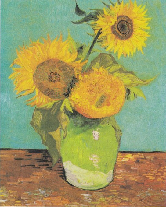 allontanarsio's tweet photo. Vincent van Gogh's vases of flowers https://t.co/ZxhEpqwclO
