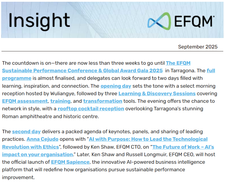 Keep up to date with the latest news from EFQM by registering for our monthly newsletter here bit.ly/47H99Ud