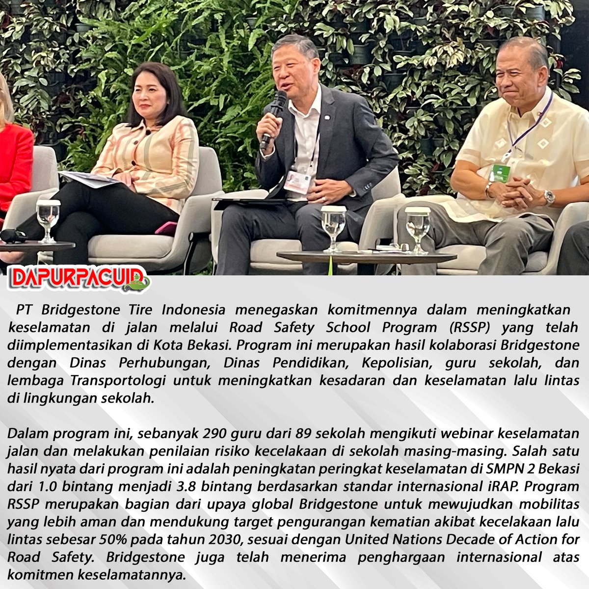 Dapurpacu_id's tweet image. PT Bridgestone Tire Indonesia melalui Road Safety School Program (RSSP) berkomitmen meningkatkan keselamatan di lingkungan sekolah Kota Bekasi dengan melibatkan guru, dinas terkait, dan kepolisian.

#bridgestoneindonesia #RoadSafetySchoolProgram #RSSP #KeselamatanJalan