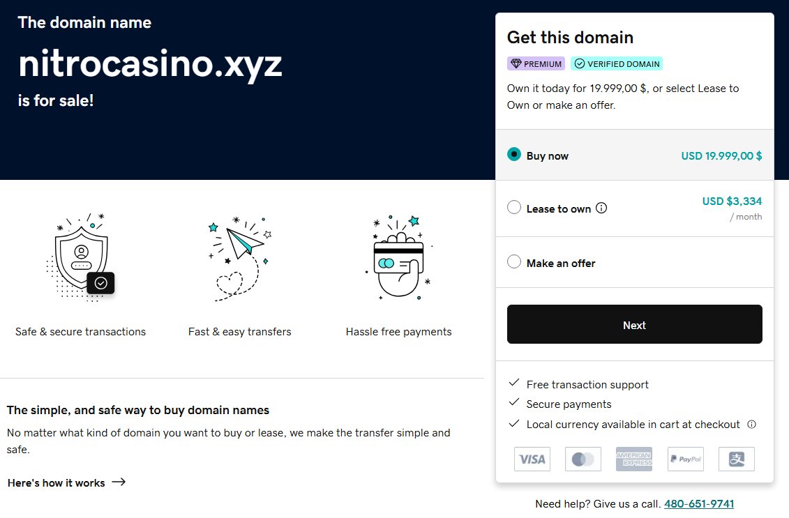 nitrocasino.xyz is for sale  
$19,999
35 Extensions