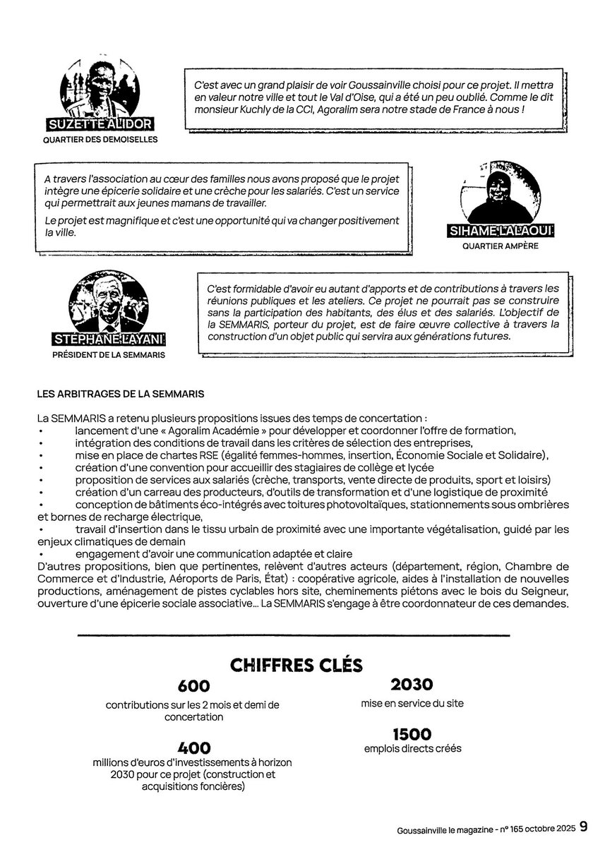 Retour dans le magazine municipal de <a href="/goussainville95/">Ville Goussainville</a> sur la réunion de restitution sur la concertation publique autour du projet #Agoralim porté par <a href="/marchederungis/">Marché de Rungis</a> et soutenu notamment par la <a href="/CCI_95/">CCI Val-d'Oise  🇫🇷</a> (et son Président 😜…).

#Agoralim c’est notre stade de France !

<a href="/ahamida95/">Abdelaziz Hamida</a>