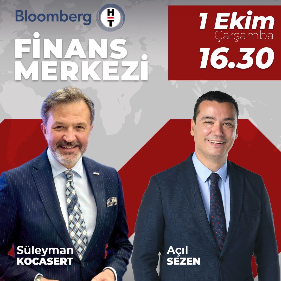 1 Ekim Çarşamba (bugün) , Sevgili Açıl Sezen’in , Finans Merkezi programına konuk olacağım. Eylül ayı enflasyon beklentisinden, ihracat performansına , nefes kredisinden , faiz indirimine pek çok güncel konu üzerine sohbet edeceğiz. <a href="/aksezen/">Açıl Sezen</a> <a href="/BloombergHT/">Bloomberg HT</a> #finansmerkezi