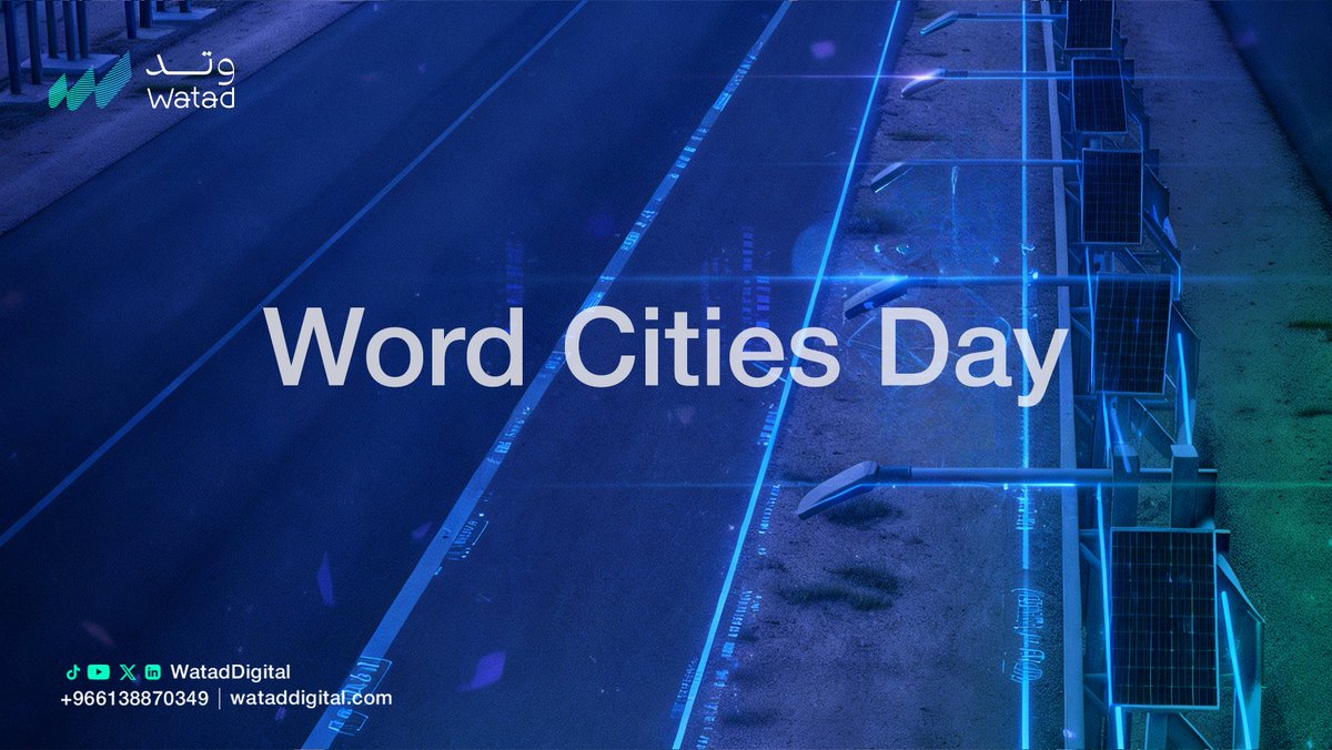 WatadDigital's tweet photo. On #World_Cities_Day 🌍
we acknowledge that the cities of tomorrow start with smart, connected solutions today. At #Watad, we empower urban innovation through sustainable and resilient infrastructure that enhances everyday life.
#WorldCitiesDay #SmartCities #Innovation #Sustainability #DigitalTransformation #FutureReadyCities