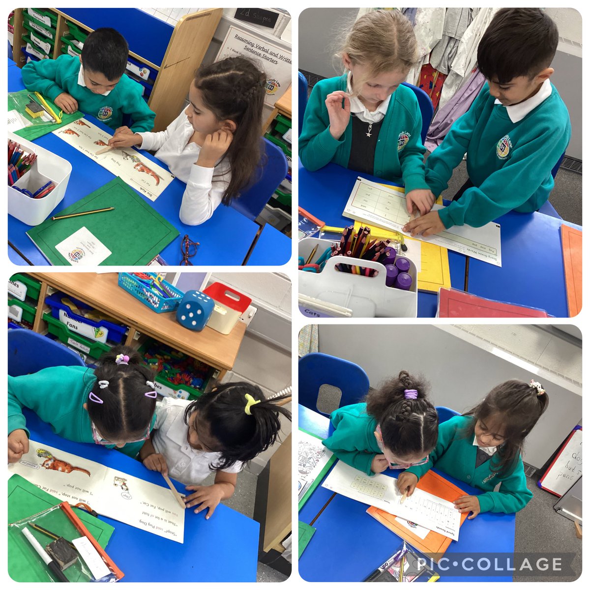 Ks1 working with a partner in their phonics and reading session