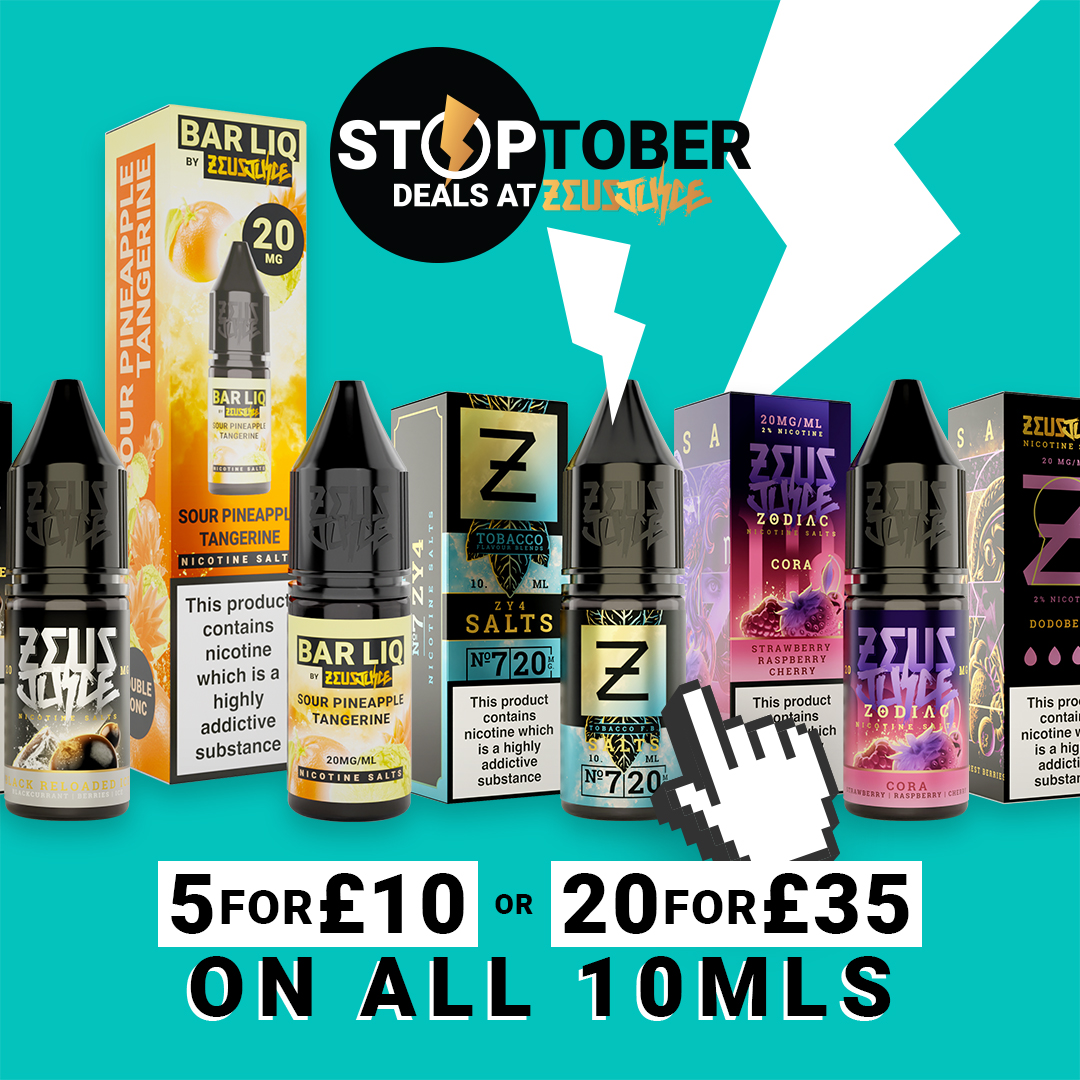 🚀 1st October = Time to Switch!
Cigs, disposables, or another liquid? This is your sign to try Zeus Juice... the UK’s OG vape brand 🔥
💨 15 years of flavour. 15 years helping people kick the nasties. Why wait? Make the switch TODAY👉 zeusjuice.uk