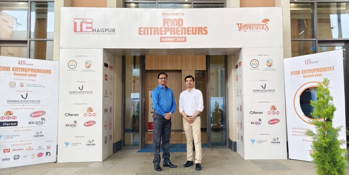 MIT_Updates's tweet image. Dr. Katke S.D. and Dr. Mane R.P. from our MIT College of Food Technology, Chhatrapati Sambhajinagar attended the Food Entrepreneurs Summit-2025 which was held on September 12, 2025, at the IIM Nagpur campus. #mit_csn #foodtechnology #fdp