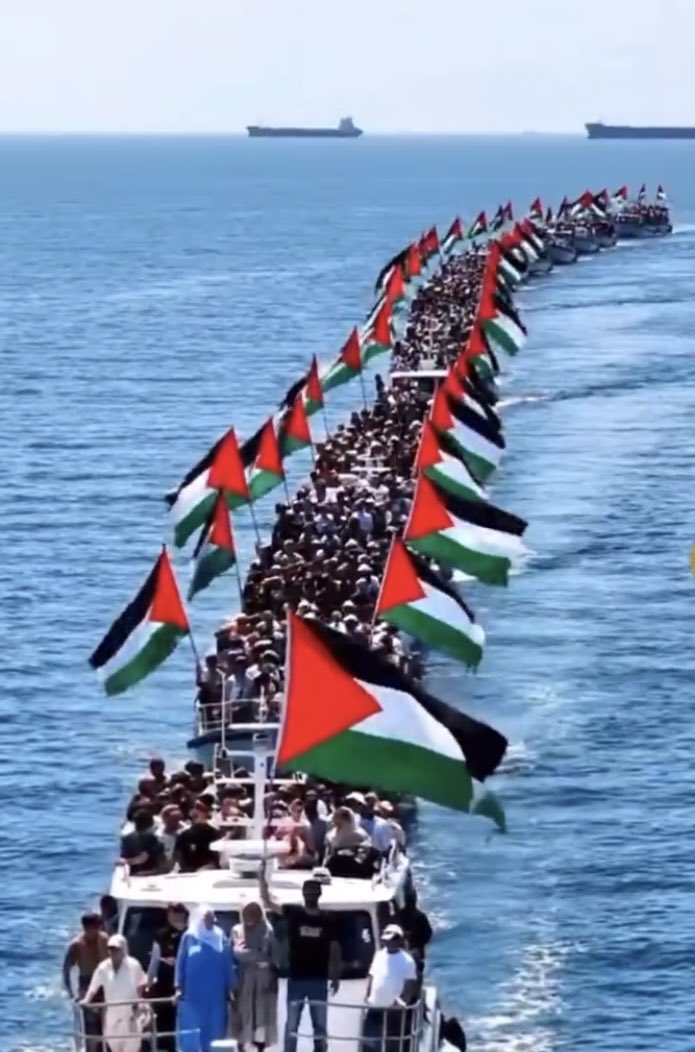 Az kaldı, Gazze’ye yaklaşmak üzereyiz. Dualarımız yolda. 🤲🇵🇸

 #SumuduKoruyun
 #MyAgendaSumud 
#SumuduSavun
#ZionistTerroristIsrael