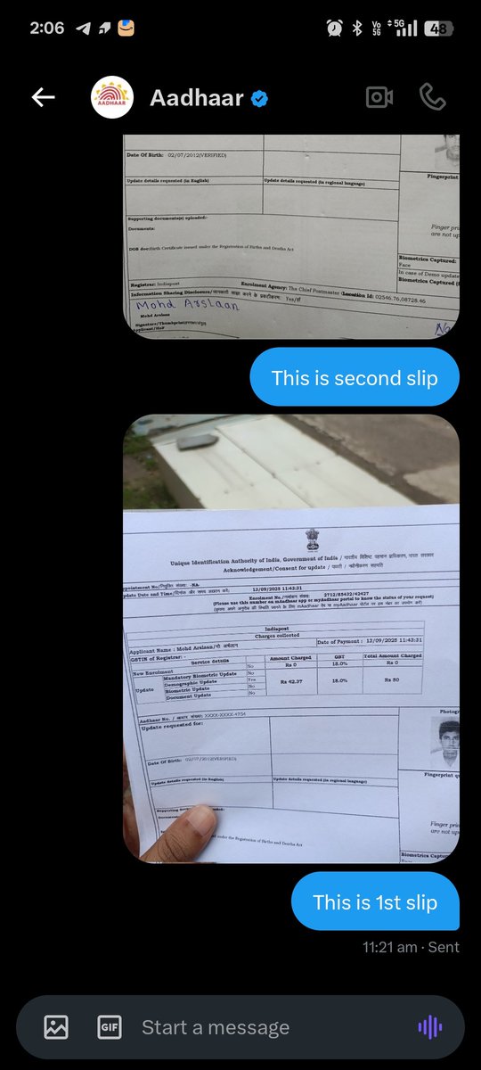 ashrafraees1's tweet photo. @UIDAI @ceo_uidai @PMOIndia @narendramodi अभी तक कोई जवाब नहीं मिला है ऐसा क्यों? https://t.co/OrJesHaJTD