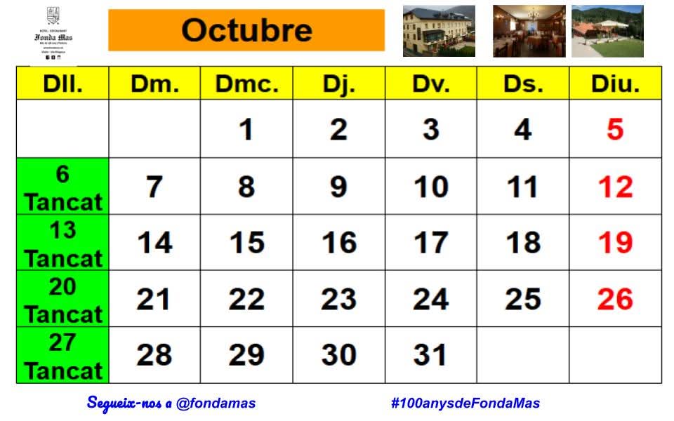 OCTUBRE 2025 📢📢
Us esperem de dimarts a diumenge de 13h a 15'30h
Info i Reserves
☎️ 973 69 80 09
📩 info@fondamas.cat
@fondamas #obert #Octubre #vilaller #valldebarravés #altaribagorça #pirineus #lleida #cuinacasolana #productesdeproximitat #km0 #restaurant  #100anysdeFondaMas