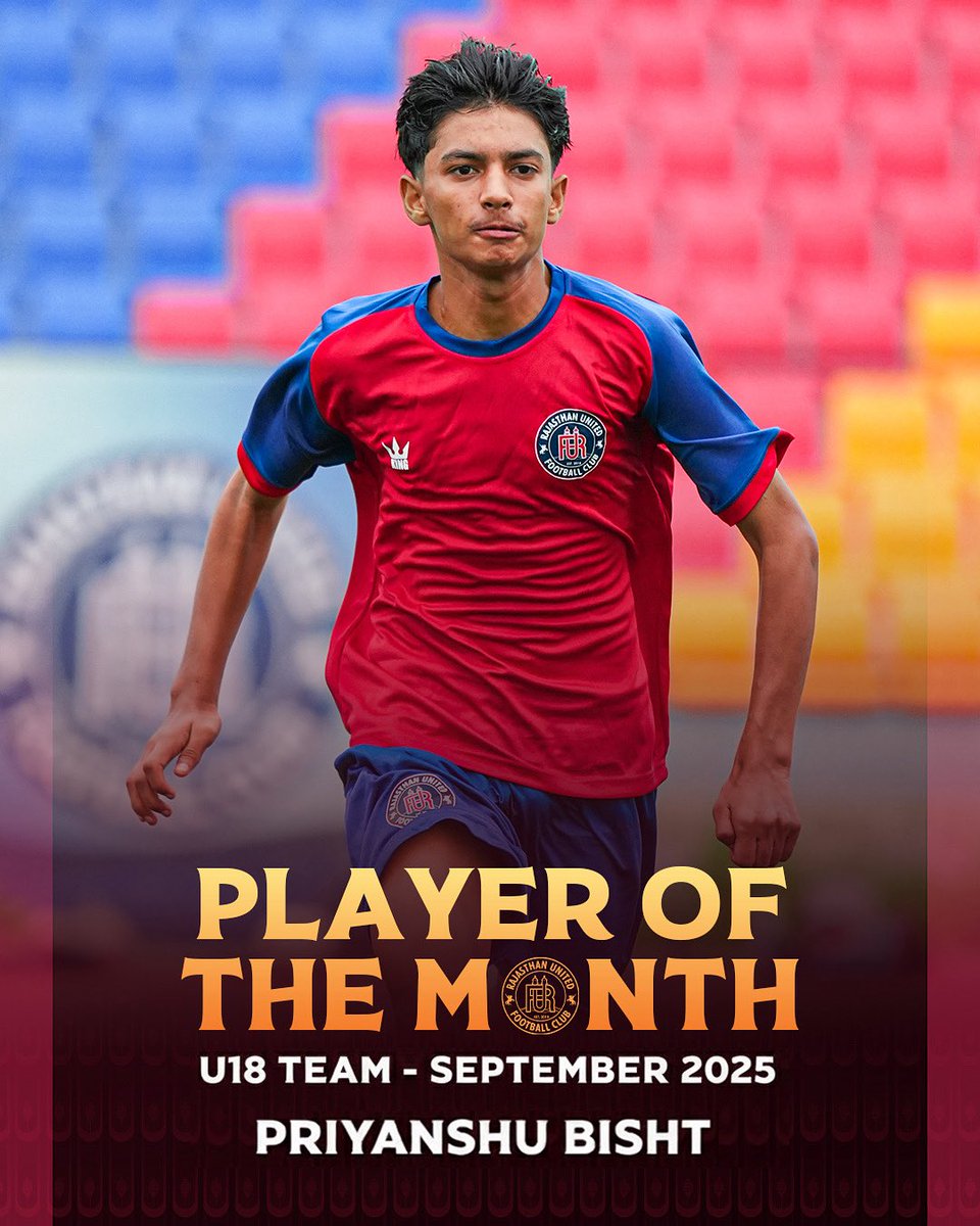 RajasthanUnited's tweet image. Bisht’s  brilliance in September ⚽️🔝
Kudos 👏

U18 Team

#September #playerofthemonth 
#rufcacademy #desertwarriors