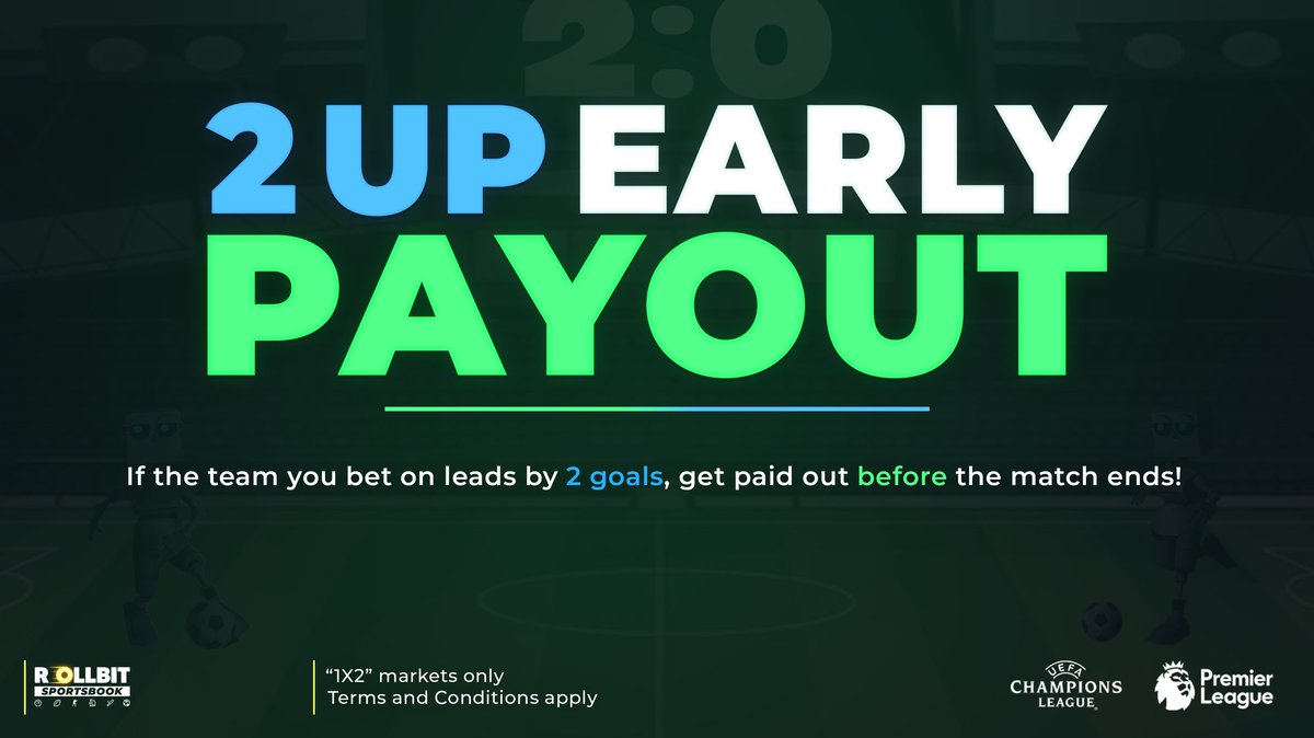 SalladurDeli's tweet image. #rollbit Europe Is Boring promotion refunds your wager as a freebet if the match ends 0-0 draw at all CL, Europa League games! 
2 Up Early Payout pays you out before the match ends if the team you bet on leads by 2 goals!
What the hell are they trying to do?