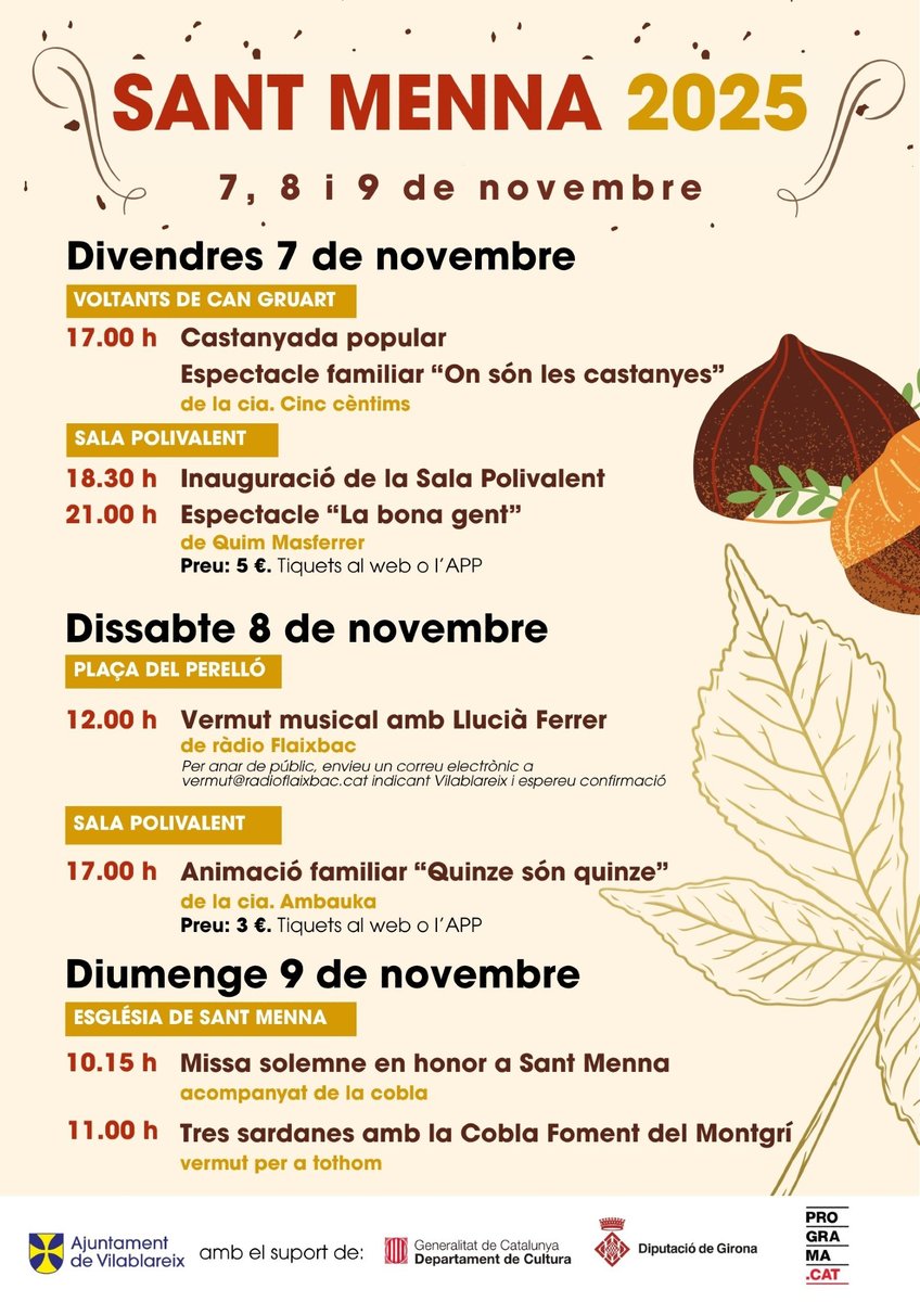 Tota la programació de Sant Menna 2025
Més informació: vilablareix.cat/noticies/sant-…