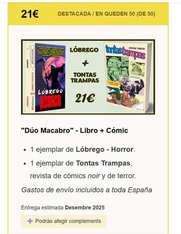alfonsryo's tweet photo. Ya está en marcha el crowdfunding de Lóbrego – Horror 🩸📖
➡️ https://t.co/GtgcVNUr9o
Recompensas exclusivas durante las primeras 24h ⚡
Packs con unidades limitadas 🔥
Gastos de envío incluidos ✅ https://t.co/FnC47ptvLA
